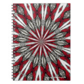 赤い矢の円形浮彫りの螺線形の写真のノート ノートブック (正面)