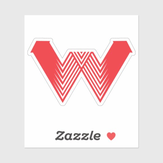 赤い矢印のクリエイティブライン W 文字 シール (シート)