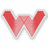 赤い矢印のクリエイティブライン W 文字 シール (正面)