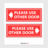 赤い矢印の付いた他のドアサインを使用する シール (シート)