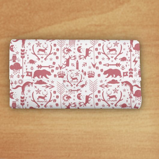 赤い矢印の鹿のクマと雲のパターン 薄葉紙