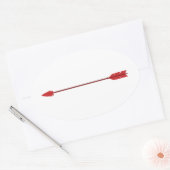 赤い矢印 楕円形シール (封筒)