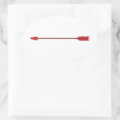 赤い矢印 楕円形シール (バッグ)