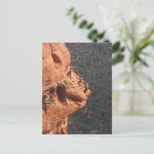 赤い石のロープの救助の訓練 ポストカード (スタンド正面)