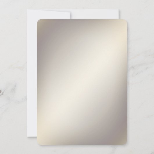 赤い石の付いたゴールドの花枠の結婚式 招待状 (裏面)