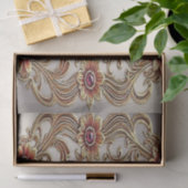 赤い石の付いた金の花模様のフレームのティッシュペーパー 薄葉紙 (ギフト)