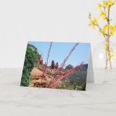 赤い石ブランクカードのミステリー カード (黄色い花)