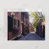 赤い石畳のアコーン通りの花 ポストカード (正面/裏面)