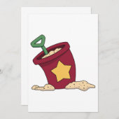 赤い砂のバケツ（星とシャベル） 招待状 (正面/裏面)