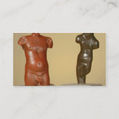 赤い砂岩の男性の胴および灰色の砂岩ダンサー 名刺 (裏面)