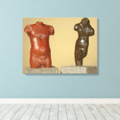 赤い砂岩の男性の胴体と灰色の砂岩ダンサー キャンバスプリント (インサイチュ (ウッドフロア))