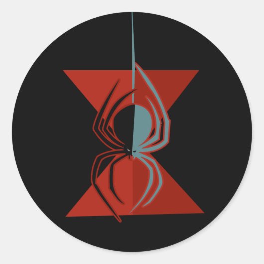 赤い砂時計スパイダー ラウンドシール (正面)