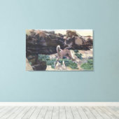 赤い砂漠、WY – 野生のパロミノのタリオンを捕獲 キャンバスプリント (インサイチュ (ウッドフロア))