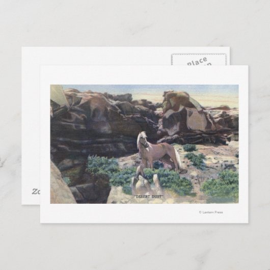 赤い砂漠、WY – 野生のパロミノのタリオンを捕獲 ポストカード (正面/裏面)