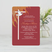 赤い確認の招待状（娘の十字架のドヴェのデザイン） 招待状 (スタンド正面)