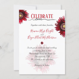 赤い祝ポピーフローラが大好き 招待状