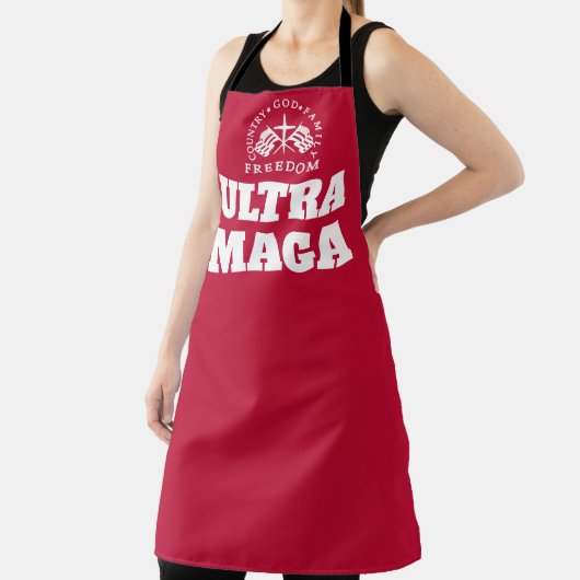 赤い神ファミリーカントリー自由ウルトラマガ エプロン (インサイチュ)