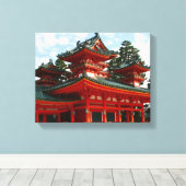 赤い神社 キャンバス (インサイチュ (ウッドフロア))