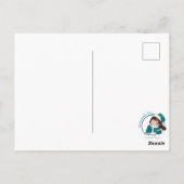 赤い神絵を描経的な鳥はがき ポストカード (裏面)