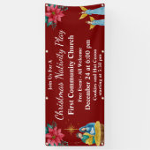 赤い祭りのクリスマス劇　教会イベント 横断幕 (縦)