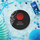 赤い禅円の赤い太陽のシンボルパーソナライズされた、 ペーパープレート (パーティー)