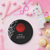 赤い禅円の赤い太陽のシンボルパーソナライズされた、 ペーパープレート (パーティー)