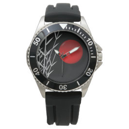 赤い禅円の赤い太陽のシンボル 腕時計