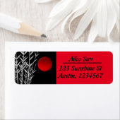 赤い禅円の赤い太陽の記パーソナライズされた号 ラベル (インサイチュ)