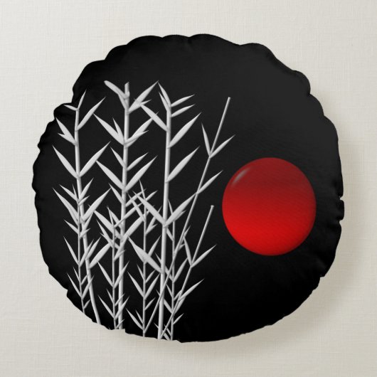 赤い禅円 ラウンドクッション (正面)