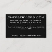 赤い私用シェフのケイタリングビジネスカード 名刺 (裏面)