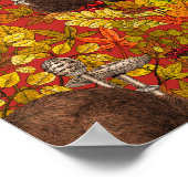 赤い秋のうさぎ ポスター (角)