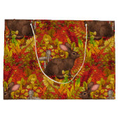 赤い秋のうさぎ ラージペーパーバッグ (裏面)