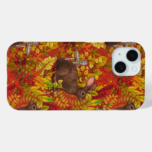 赤い秋のうさぎ Case-Mate iPhoneケース (裏面 (横))