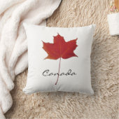 赤い秋のカナダのカエデの葉-カナダ クッション (ブランケット)