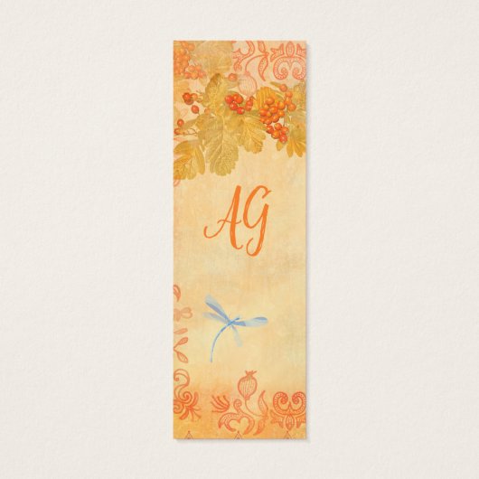 赤い秋のブックマークパーソナライズされた (裏面)