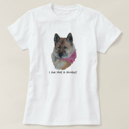 赤い秋田にピンク色のスカーフで軽く心の弱いスローガン Tシャツ