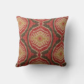 赤い種族のイカットのアクセントの枕 クッション (裏面)