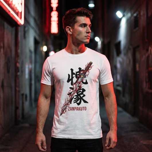 赤い稲妻の斬魄刀を持つアニメの霊剣 Tシャツ