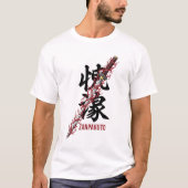 赤い稲妻の斬魄刀を持つアニメの霊剣 Tシャツ (正面)