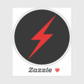 赤い稲妻の無政府状態のボルト(黒) シール (シート)