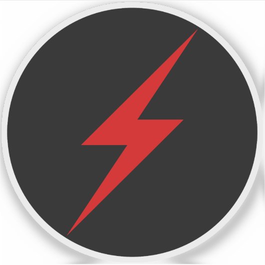 赤い稲妻の無政府状態のボルト(黒) シール (正面)