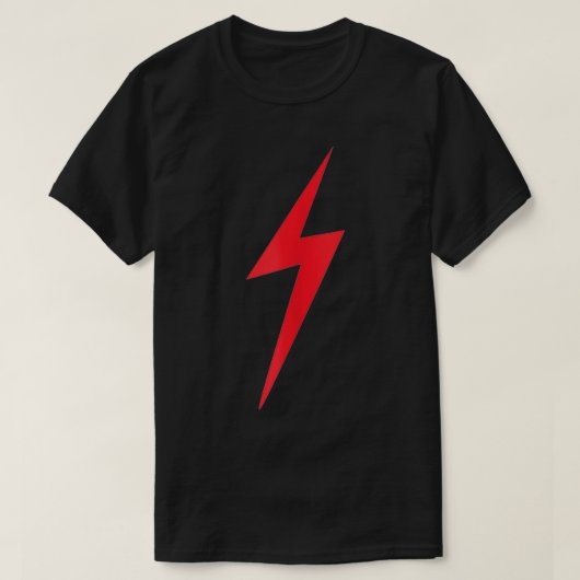 赤い稲妻電気ボルトストームグラフィック Tシャツ (デザイン正面)