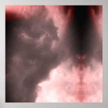 赤い空で戦う悪魔と竜