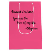 赤い空のオレンジ色の夕日 ミディアムペーパーバッグ (裏面)