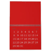 赤い空白のカレンダー（祝日と大きい数字） カレンダー (3月 2026)