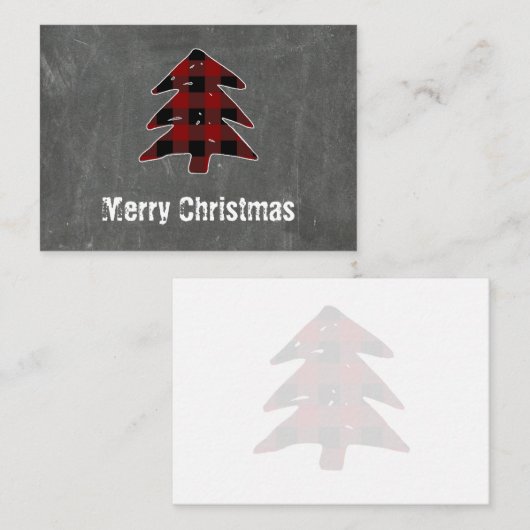 赤い空白のバッファローはメリークリスマスありがとう ノートカード (正面/裏面)