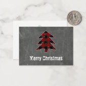 赤い空白のバッファローはメリークリスマスありがとう ノートカード (正面/裏面インサイチュ)