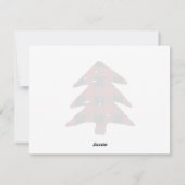 赤い空白のバッファロープレイドクリスマスサンキューノート シーズンカード (裏面)