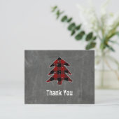 赤い空白のバッファロープレイドクリスマスサンキューノート シーズンカード (スタンド正面)