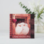 赤い窓に白いハトVALENTINE'S DAYモノグラム シーズンカード (スタンド正面)